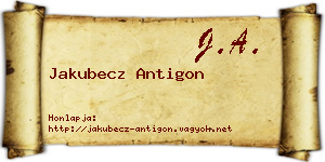 Jakubecz Antigon névjegykártya